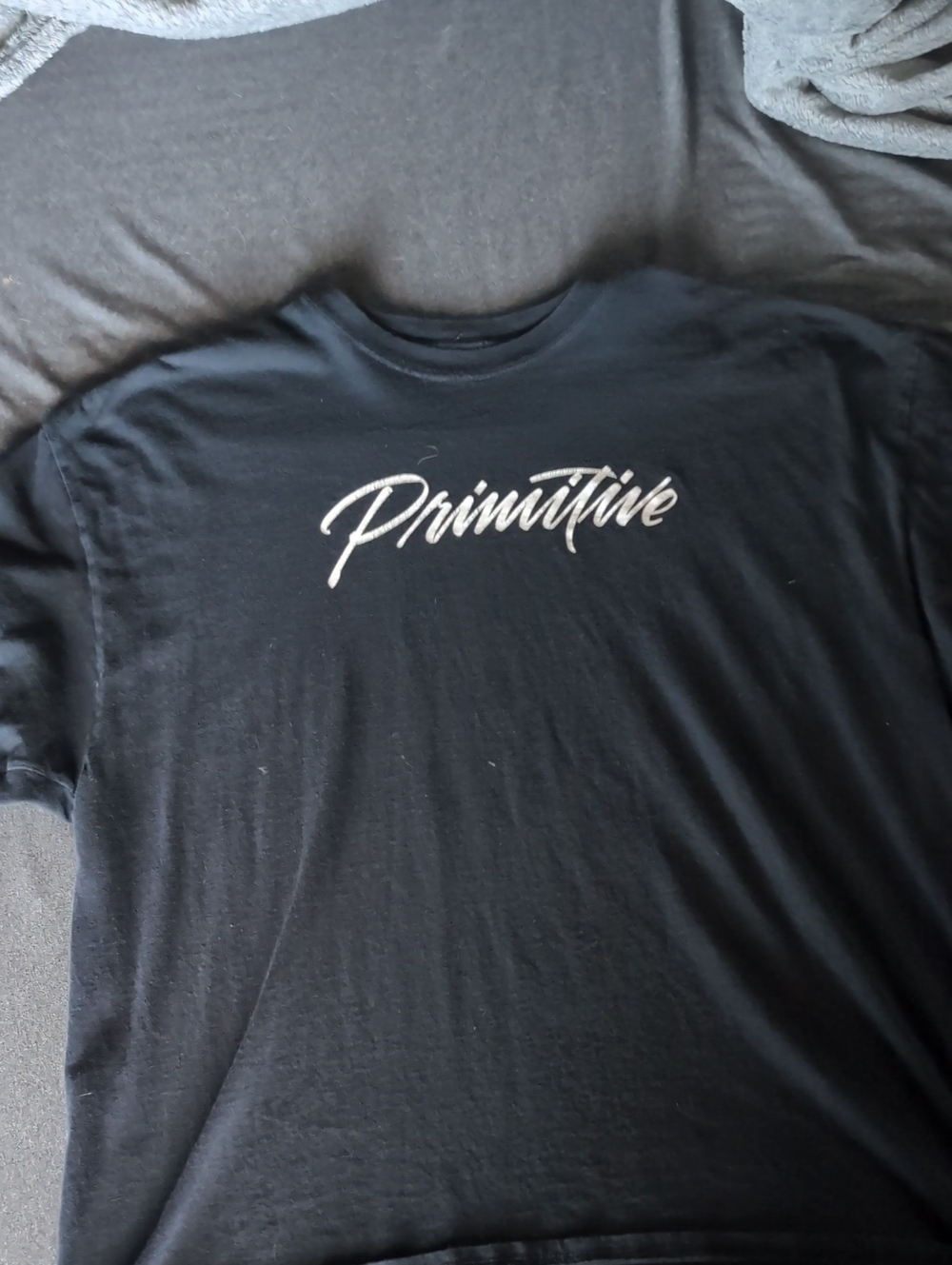 Primitive Black T-Shirt with White Script Logo